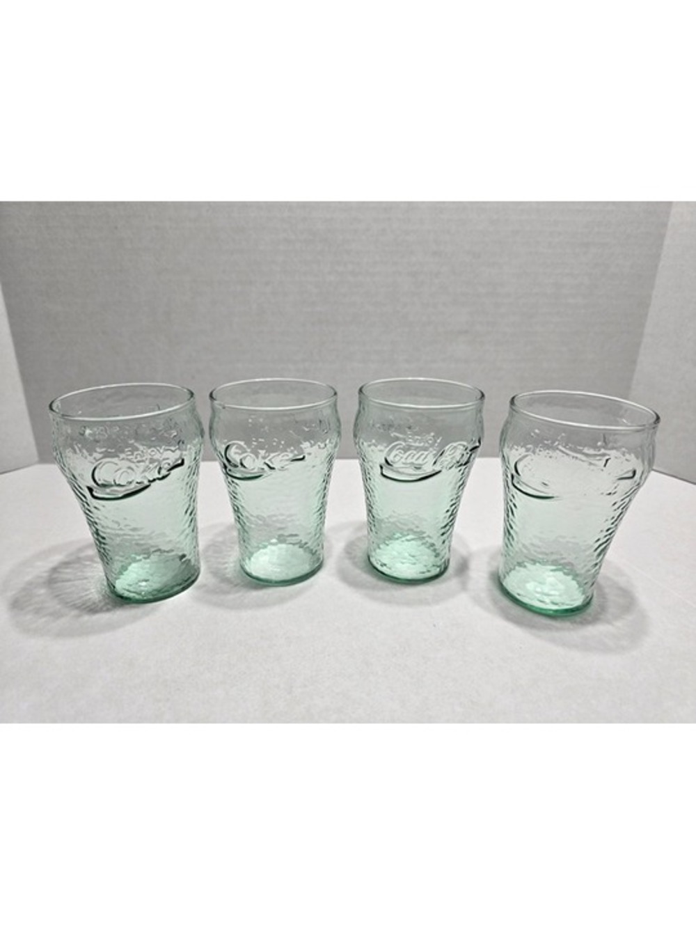 Vintage 80s Libbey Coca Cola 4" Green Pebbled Glass Preowned